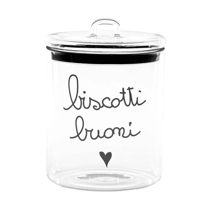 Biscottiera "Biscotti Buoni" Nero