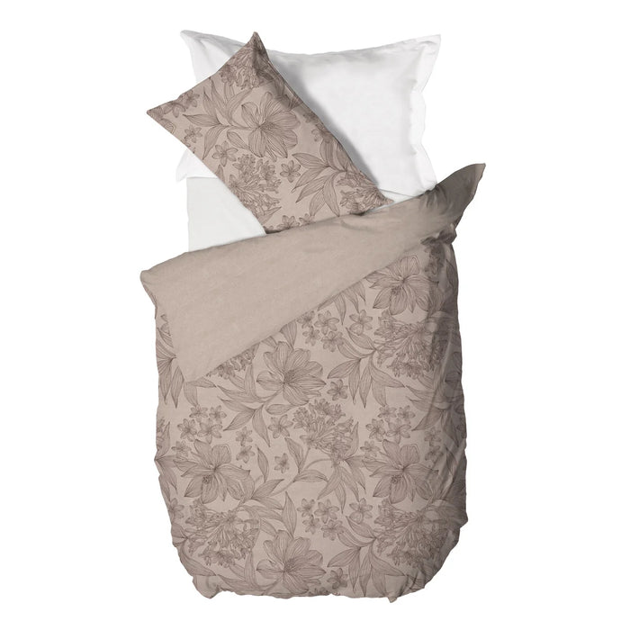 Copripiumino in Cotone Piazza e Mezza Alina Beige
