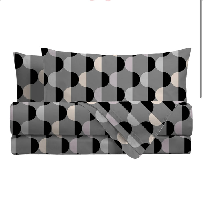 Completo Letto in Cotone Matrimoniale Almrik Grigio