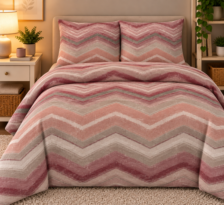 Completo Letto in Flanella Matrimoniale Ysidro Rosa