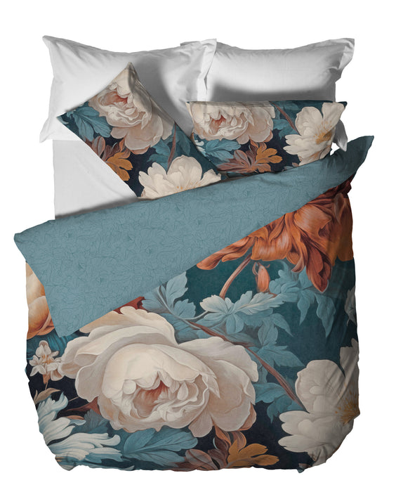 Parure Copripiumino in Cotone Matrimoniale Absinthe Azzurro