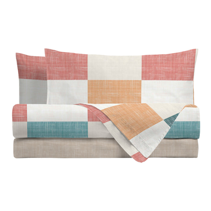 Completo Letto in Cotone Piazza e Mezza Esmond Multicolor