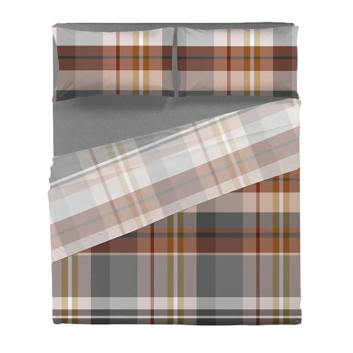 Completo Letto in Cotone Matrimoniale Ralph Ruggine/Grigio