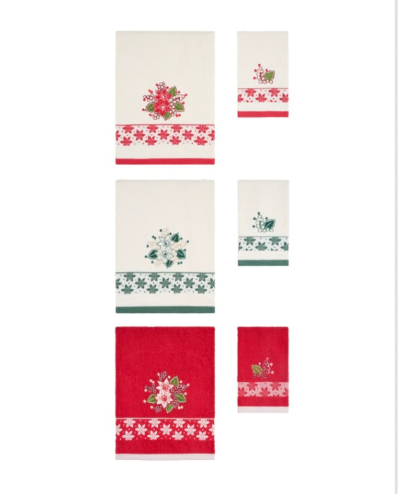 Set Bagno Viso + Ospite Stella di Natale