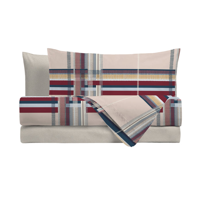 Completo Letto Ulysse Beige in Cotone Singolo