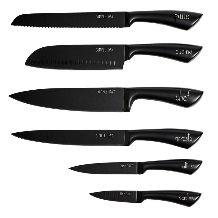 Set 6 Coltelli in Acciaio "Funzioni"