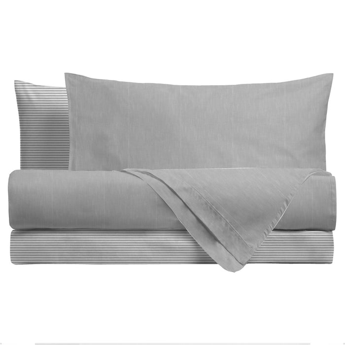 Completo Letto Titus Grigio in Cotone Matrimoniale