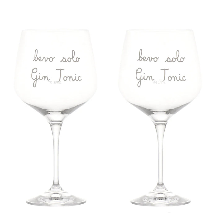 Set 2 Calici "Bevo solo Gin Tonic"