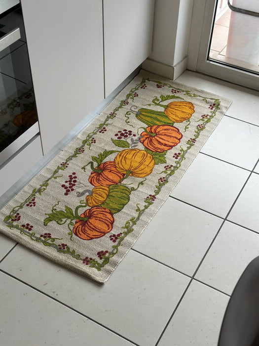 Tappeto in Cotone Zucche con Base Antiscivolo 50x120cm