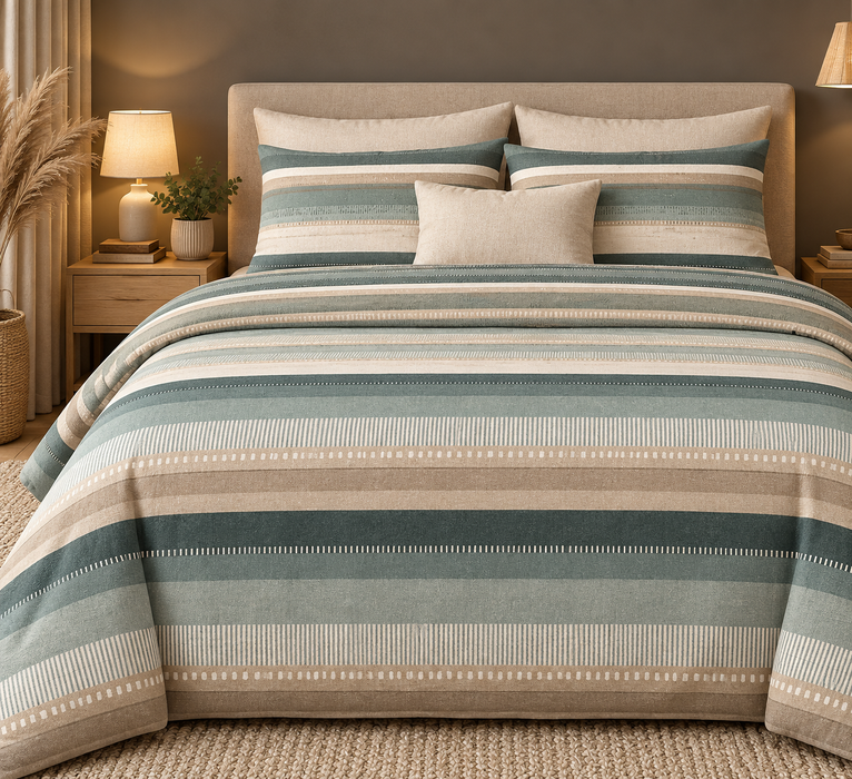 Completo Letto in Flanella Matrimoniale Ruby Petrolio