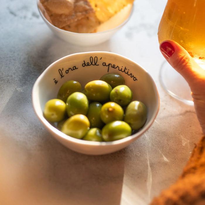 Set 4 Coppette in Gres "è l'ora dell'Aperitivo"