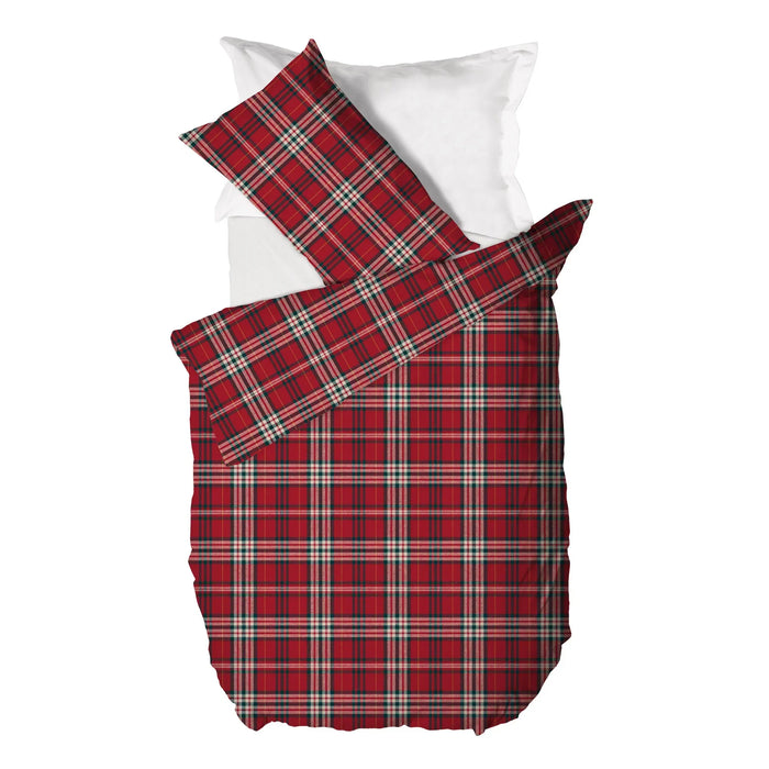 Copripiumino Singolo Tartan Rosso
