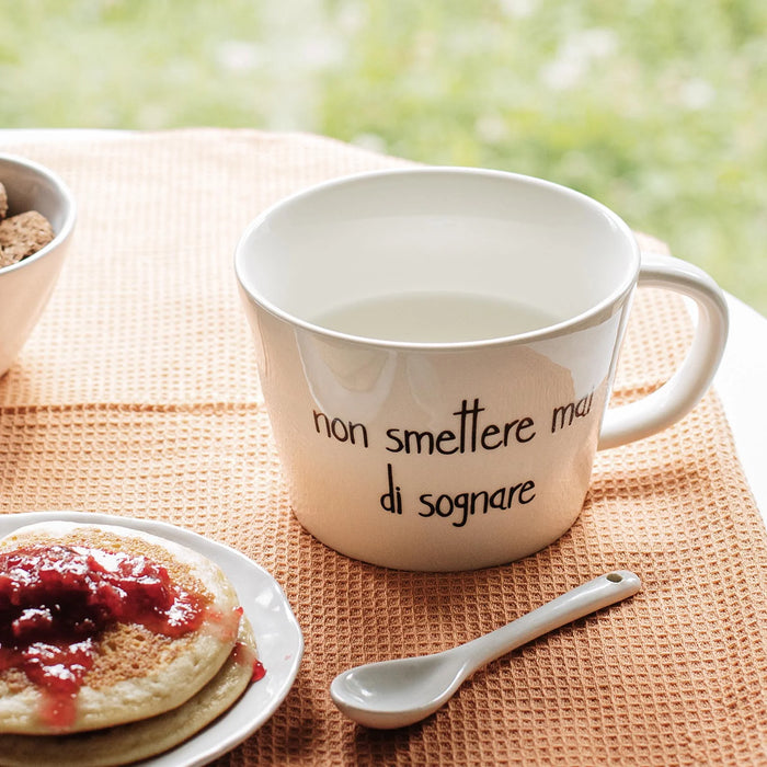 Set 2 Tazze Colazione "Non Smettere mai di Sognare"