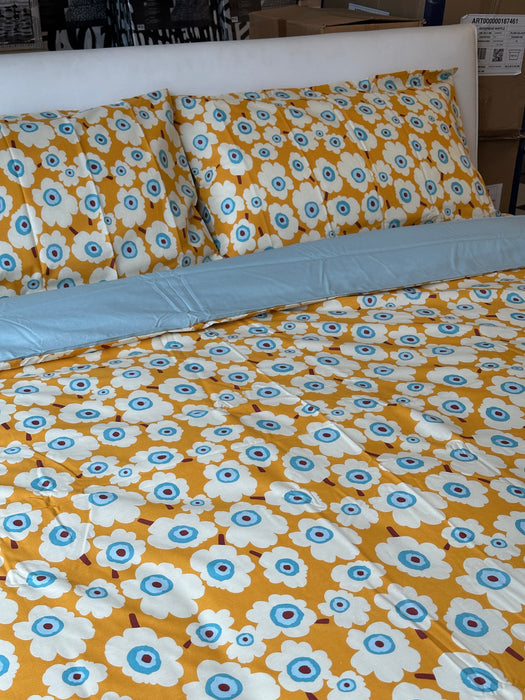 Hippie Ocher Duvet Cover Set in Double Cotton