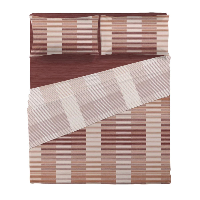 Completo Letto in Cotone Matrimoniale Gylbert Burgundy