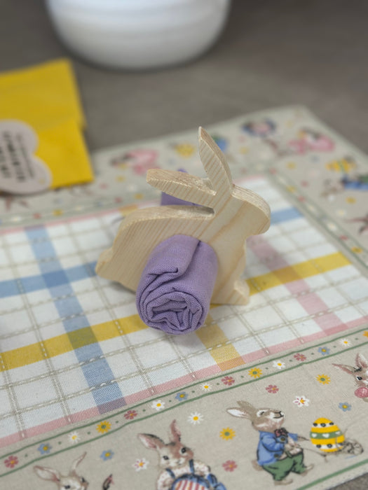 Segnaposto Coniglietto in Legno con Tovagliolo