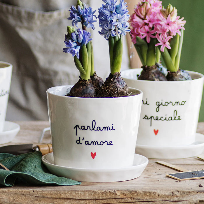 Vaso in Gres "Parlami d'Amore" D. 15cm H. 12cm