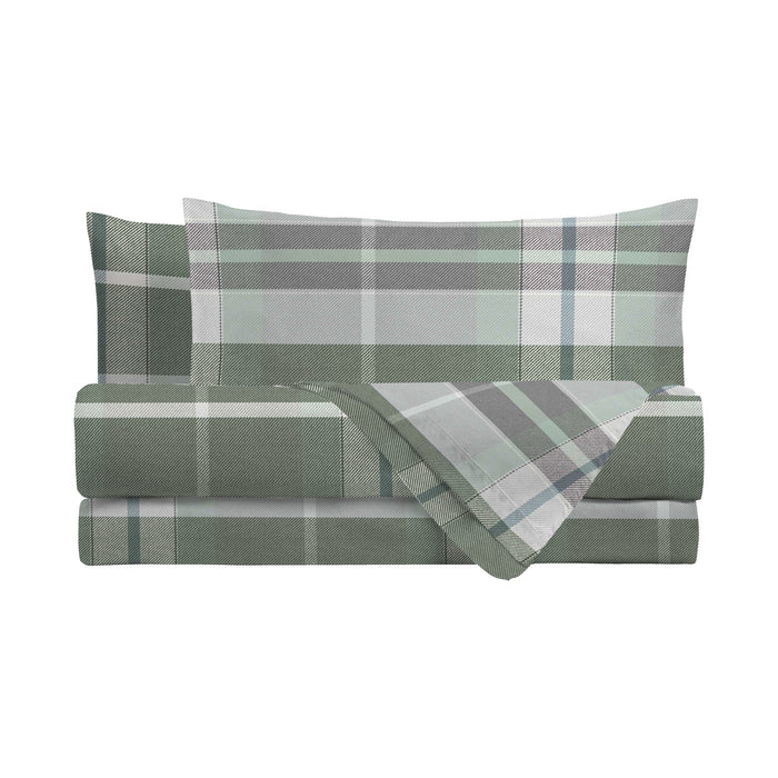 Completo Letto Conrad Verde in Cotone Singolo