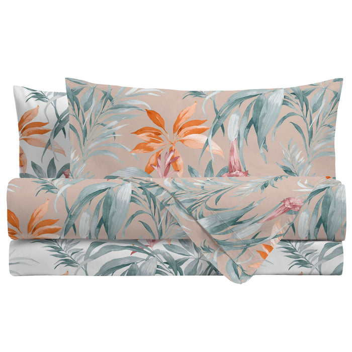 Completo Letto Avalon Biege in Cotone Piazza e Mezza