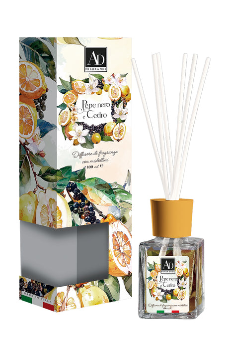 Diffusore con Bastoncini 100ml - 8 Fragranze