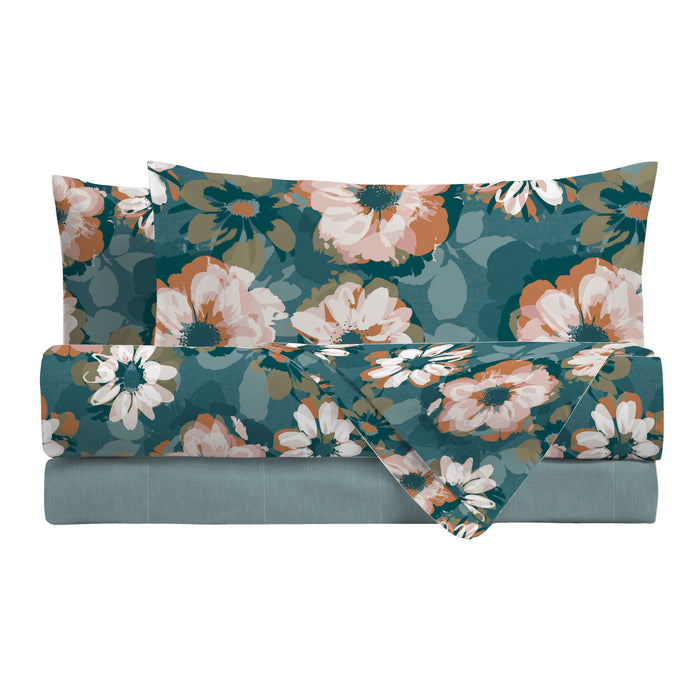 Parure Copripiumino Matrimoniale Nerea Petrolio