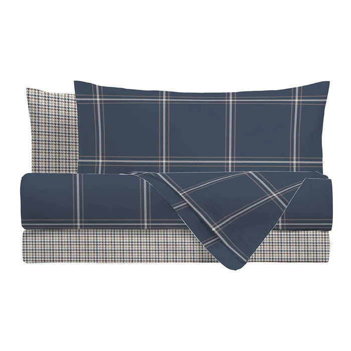 Completo Letto in Cotone Matrimoniale Mayson Blu