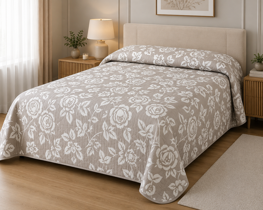 Trapuntino Matrimoniale Rosalia Beige