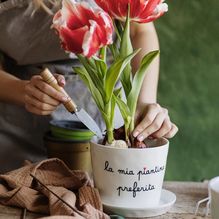 Vaso in Gres "La Mia Piantina Preferita" D. 15cm H. 12cm