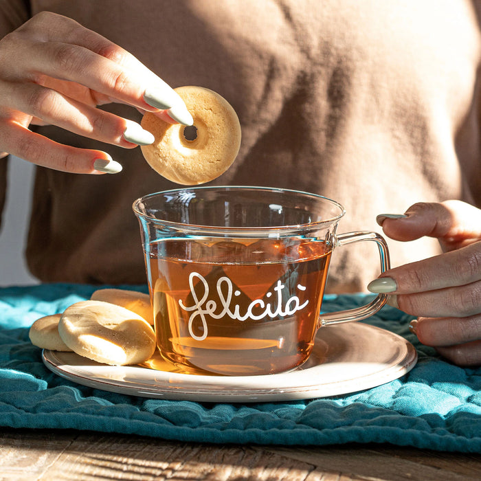 Set 2 Tazze 480ml Colazione "Felicità"