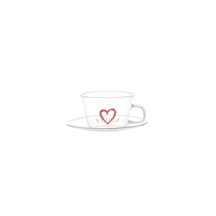 Set 2 tazzine Espresso con Piattino "Pausa Caffe Cuore"