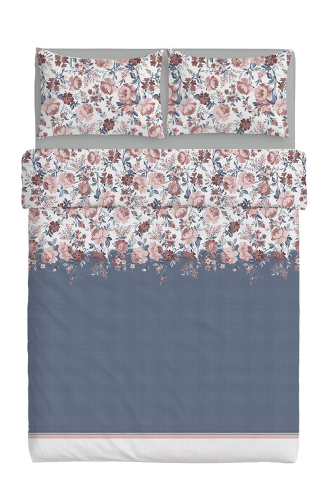 Completo Letto Matrimoniale Emmatheo 2 in 1 Blu/Rosa