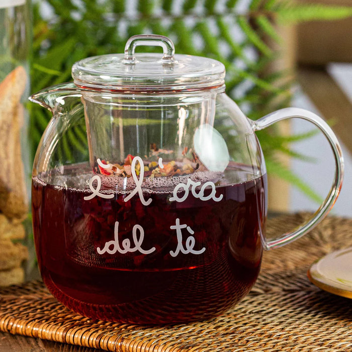 Teiera in Vetro "é l'ora del tè"