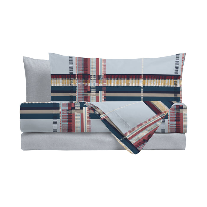 Completo Letto Ulysse Azzurro in Cotone Singolo