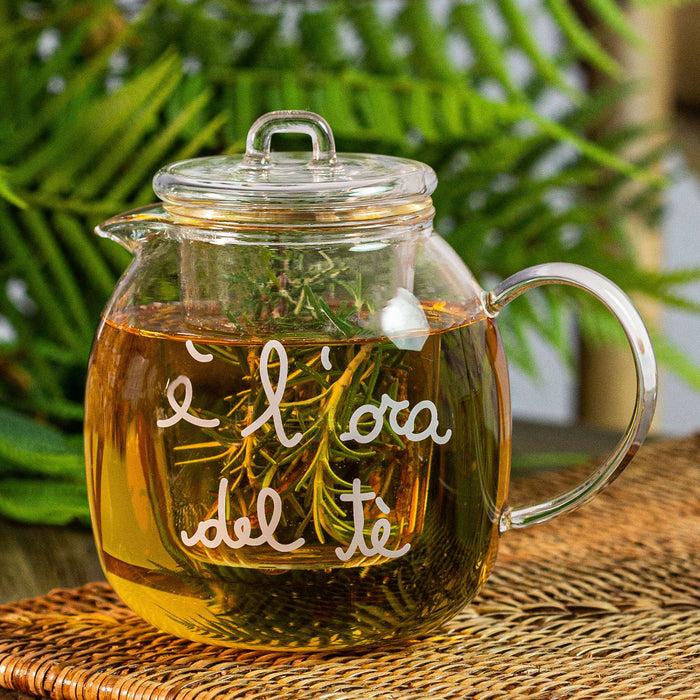 Teiera in Vetro "é l'ora del tè"