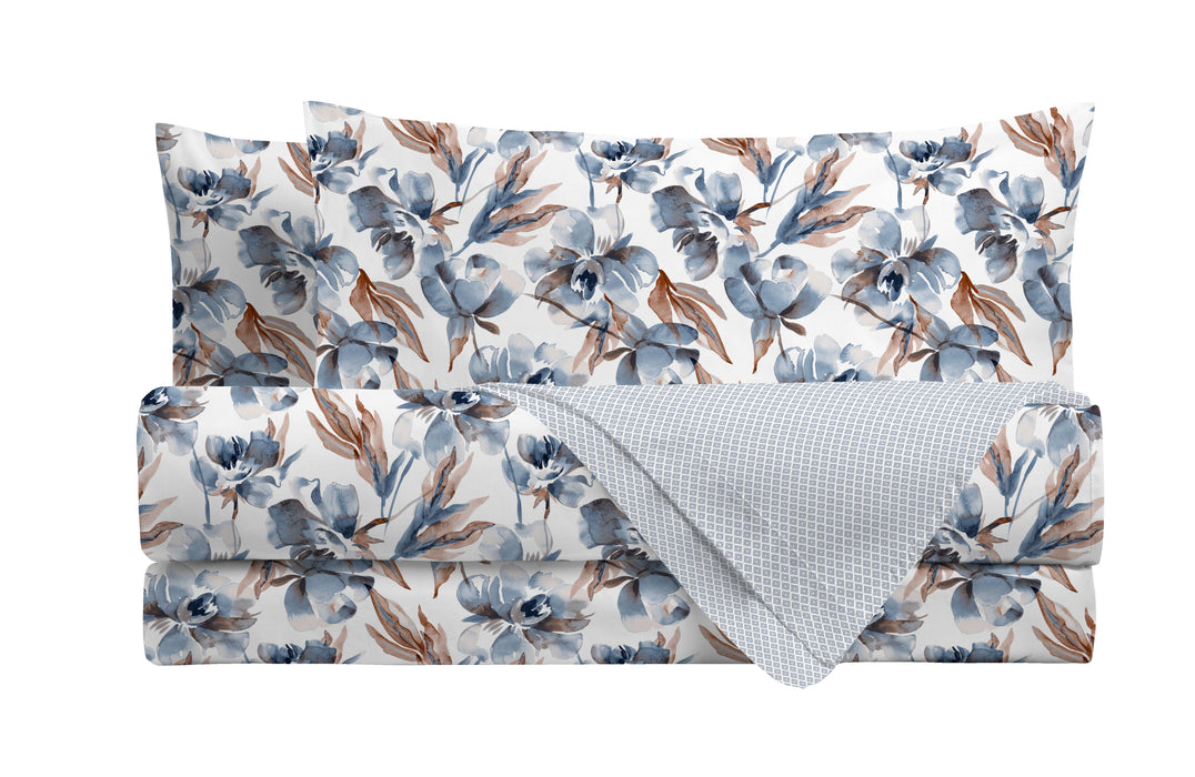 Completo Letto Flower Blu Matrimoniale