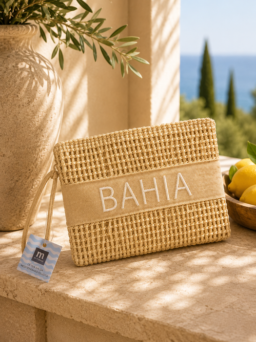 Pochette Mare in Canvas con Zip 25x18cm