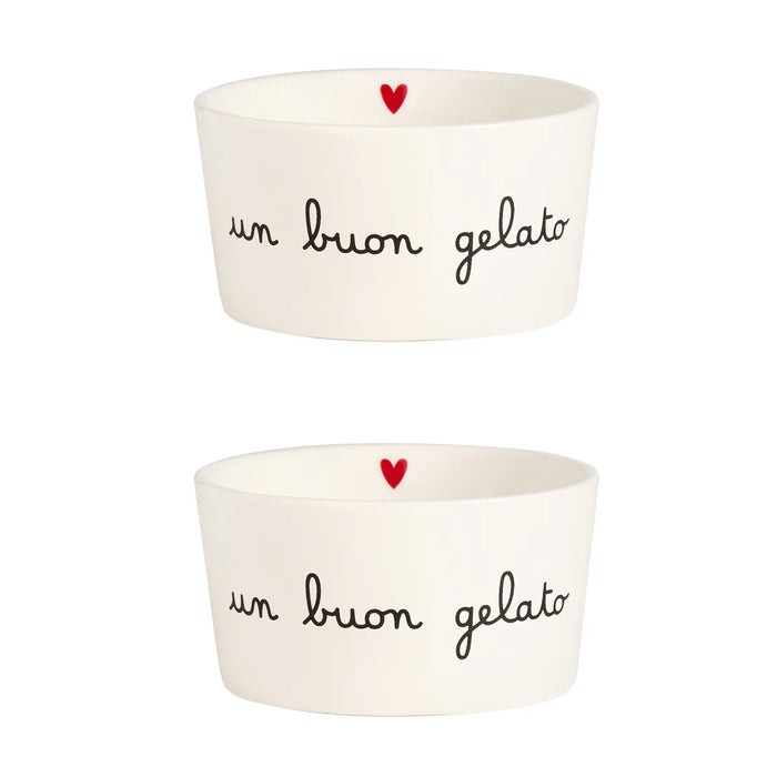 Set 2 Coppette in Gres "Un Buon Gelato"