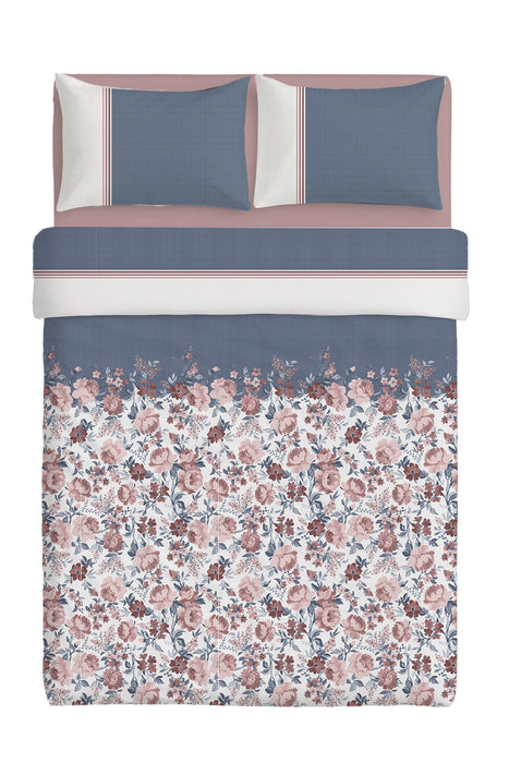 Completo Letto Matrimoniale Emmatheo 2 in 1 Blu/Rosa
