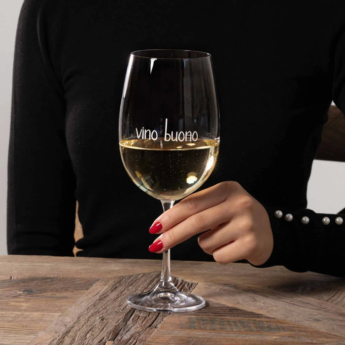 Set 2 Calici Bianco "Vino Buono"