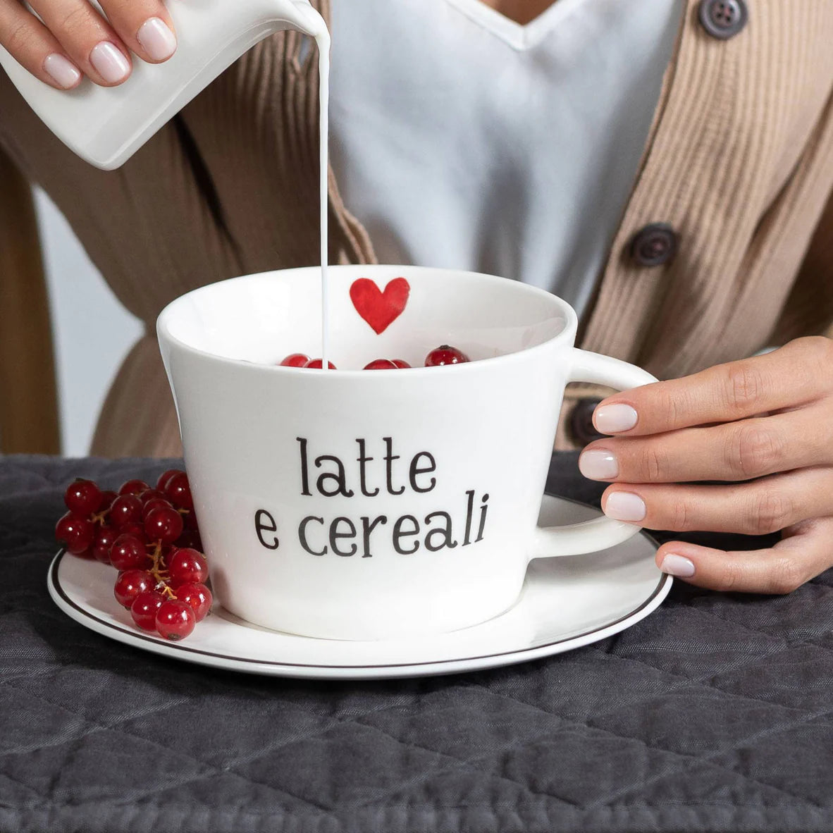 Superyes Set 4 Tazze Grandi In Ceramica 425 Ml – Motivi Astratti Colorati Per Caffè, Tè, Latte E Cioccolata, Regalo Idea