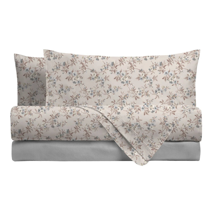 Completo Letto in Cotone Matrimoniale Amber Tortora