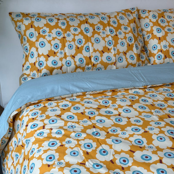 Hippie Ocher Duvet Cover Set in Double Cotton