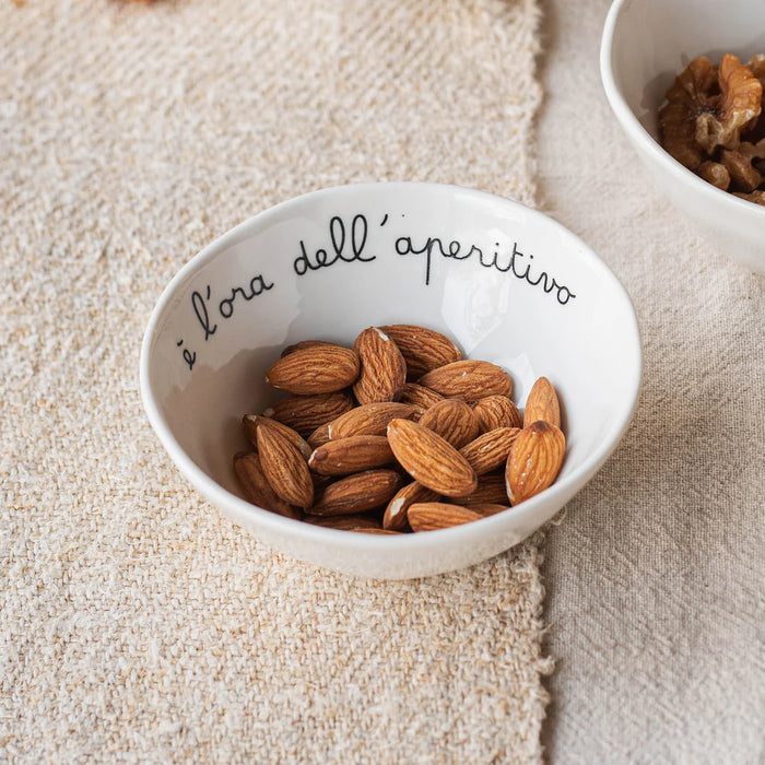 Set 4 Coppette in Gres "è l'ora dell'Aperitivo"