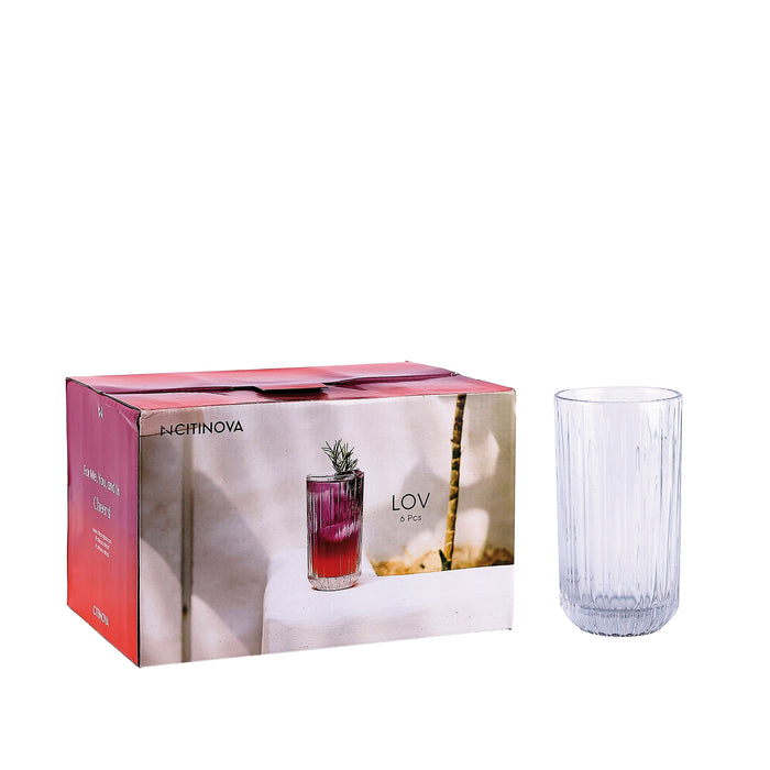Set 6 Bicchieri in Vetro Drink Lov 360cc