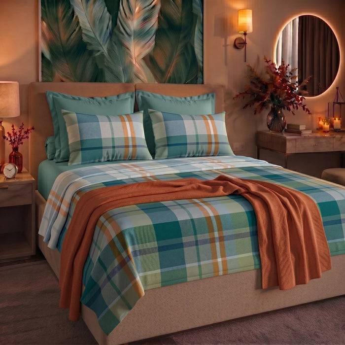 Completo Letto in Cotone Matrimoniale Ralph Petrolio
