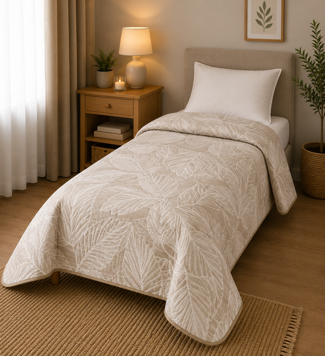 Trapuntino Singolo Foliage Beige