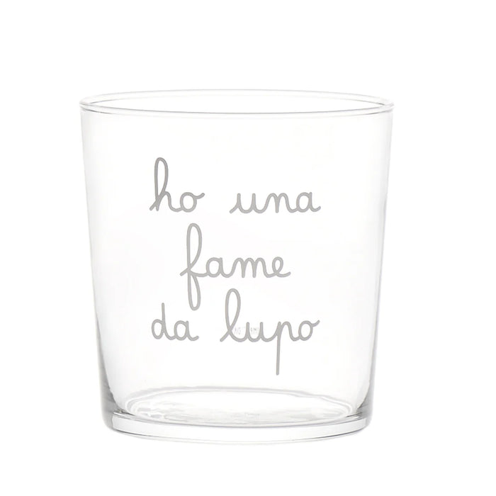 Bicchiere in Vetro "Ho una fame da Lupo"