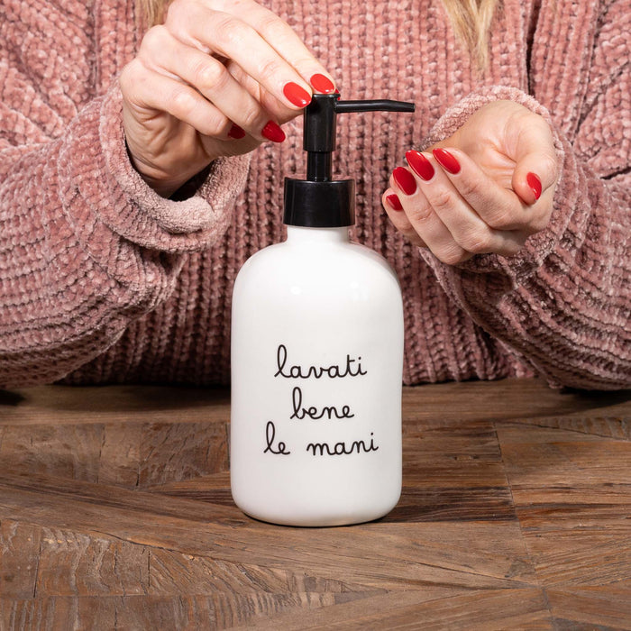 Dispenser in Gres "Lavati Bene le Mani"