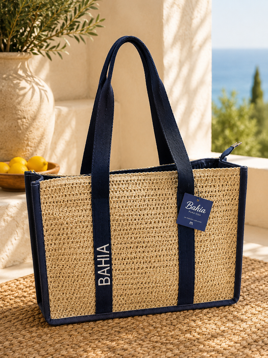 Borsa Mare in Canvas con Zip 46x13cm H.33cm