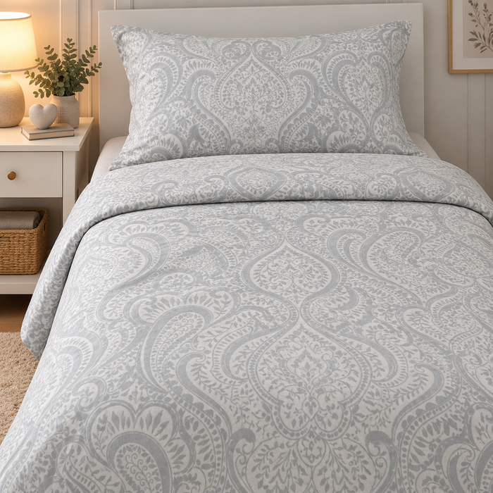 Completo Letto in Flanella Singolo Klara Grigio